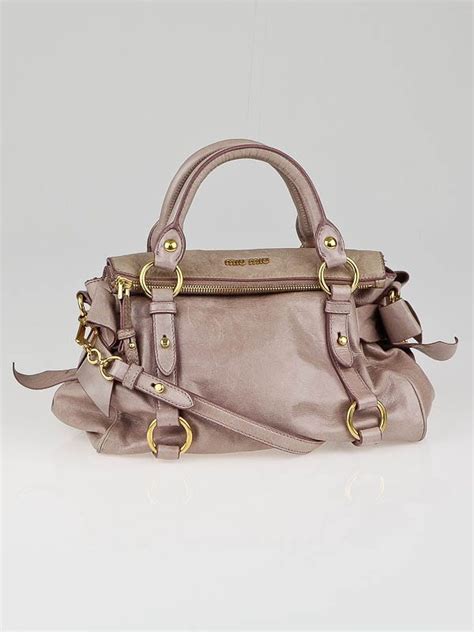 Mughetto Vitello Lux Leather Mini Bow Top Handle Bag